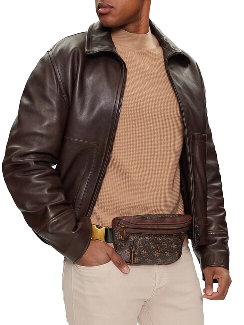 MILANO Sac ceinture à logo imprimé marron/ocre - Sacs banane