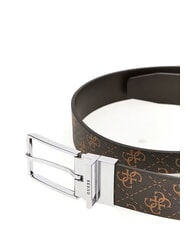 GUESS MILANO  Ceinture r&eacute;versible ocre brun multi - Ceintures - 2