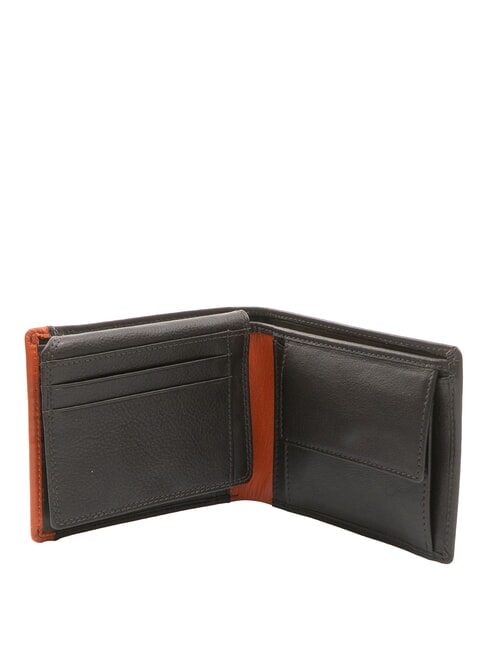 SNAP  Portefeuille en cuir avec porte-monnaie marron/orange - Portefeuilles Homme