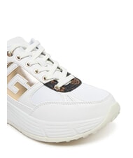GUESS FONZI Baskets de course Blanc / marron - Chaussures Femme - 5
