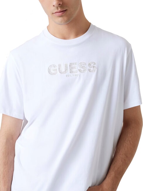 BSC EMBROIDERY LOGO T-shirt en coton avec logo brod&eacute; blanc pur - T-shirt