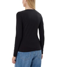 GUESS EMBRO SCRIPT LOGO T-shirt à manches longues avec logo et strass - T-shirt
