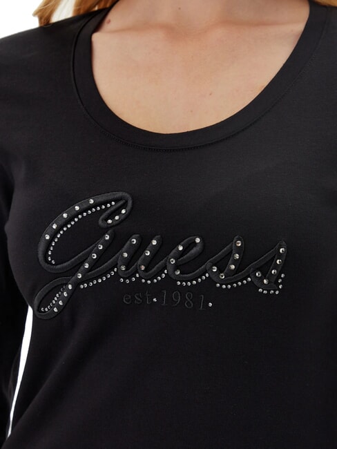 EMBRO SCRIPT LOGO T-shirt à manches longues avec logo et strass jetbla - T-shirt