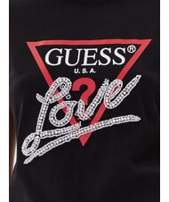 GUESS PEARLS LOVE TRIANGLE T-shirt avec imprimé et applications jetbla - T-shirt - 3