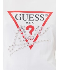 GUESS PEARLS LOVE TRIANGLE T-shirt avec imprim&eacute; et applications blanc pur - T-shirt - 3