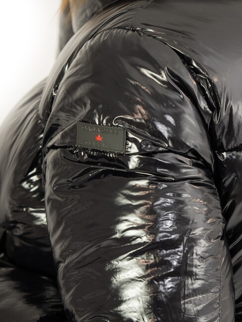 SUMMERSIDE Doudoune courte brillante noir brillant recycl&eacute; - Doudounes femme