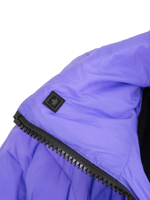 EUGENIE Doudoune courte en satin avec capuche opulence violette - Doudounes femme