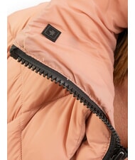 CANADIAN EUGENIE Doudoune courte en satin avec capuche cam&eacute;e marron - Doudounes femme - 4