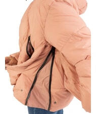 CANADIAN EUGENIE Doudoune courte en satin avec capuche cam&eacute;e marron - Doudounes femme - 3