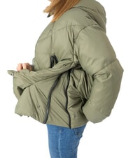 CANADIAN EUGENIE Doudoune courte en satin avec capuche nuit des olives - Doudounes femme - 3
