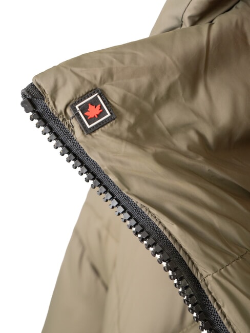 EUGENIE Doudoune courte en satin avec capuche nuit des olives - Doudounes femme