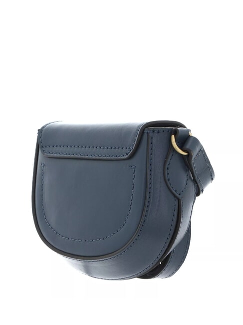 BETTINA Mini sac porté épaule en cuir céruléen avec abb doré - Sacs pour Femme