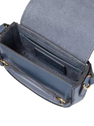 BETTINA Mini sac porté épaule en cuir céruléen avec abb doré - Sacs pour Femme