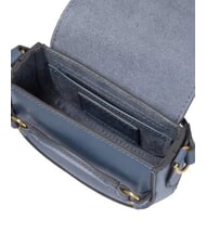 THE BRIDGE BETTINA Mini sac porté épaule en cuir céruléen avec abb doré - Sacs pour Femme - 4