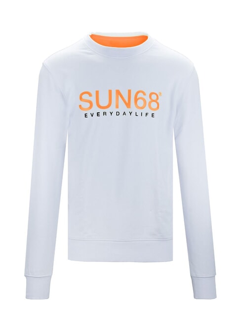 ROUND FLUO Sweat-shirt à col rond avec logo imprimé blanc - Pulls molletonnés