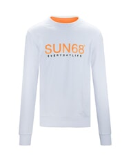 SUN68 ROUND FLUO Sweat-shirt à col rond avec logo imprimé blanc - Pulls molletonnés - 4