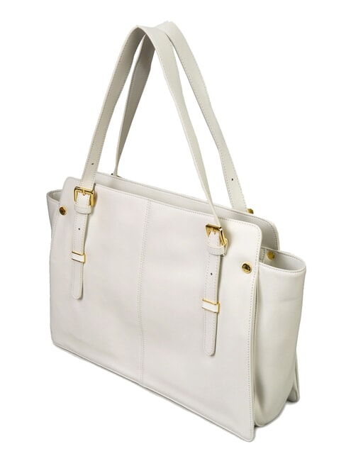 GRETA Sac shopping en cuir avec boucles blanc - Sacs pour Femme