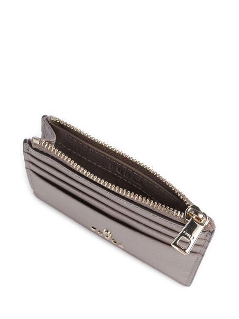 CAMELIA Porte-cartes / porte-monnaie en cuir stuc gris - Portefeuilles Femme