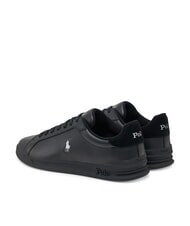 RALPH LAUREN HERITAGE COURT II  Baskets en cuir PP noir/gris doux - Chaussures unisexe - 4