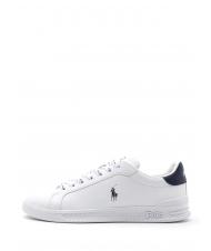 RALPH LAUREN HERITAGE COURT II NAPPA Baskets en cuir pour hommes blanc / marine newport pp - Chaussures Homme - 2