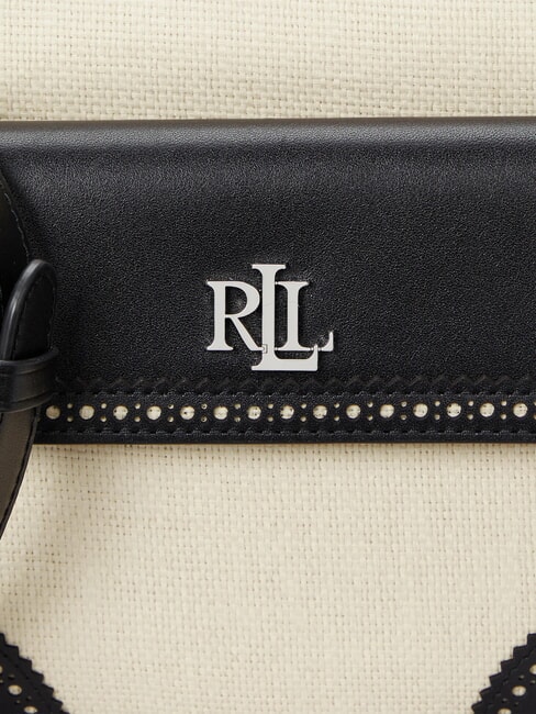 MARCY Sac photo en paille avec poche naturel clair/noir - Sacs pour Femme