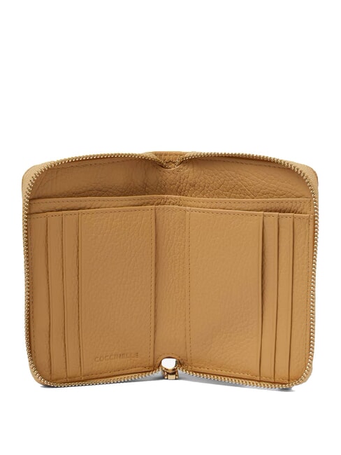 METALLIC SOFT metallic soft portafoglio pelle martellata Portefeuille zippé beige frais - Portefeuilles Femme