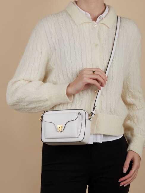 BEAT SOFT Mini sac en cuir textur&eacute; blanc brillant - Sacs pour Femme