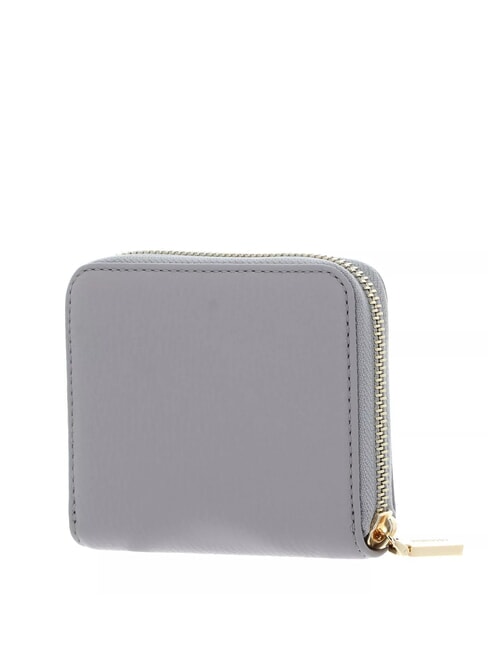 METALLIC SOFT Petit portefeuille en cuir gris clair - Portefeuilles Femme