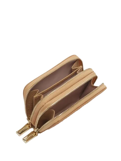 METALLIC SOFT  Petit portefeuille zippé beige frais - Portefeuilles Femme