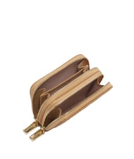 COCCINELLE METALLIC SOFT  Petit portefeuille zippé beige frais - Portefeuilles Femme - 2