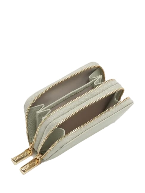 METALLIC SOFT  Petit portefeuille zippé vert céladon - Portefeuilles Femme