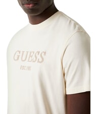 GUESS BOX LOGO T-shirt avec logo brod&eacute; blanc perle - T-shirt - 3