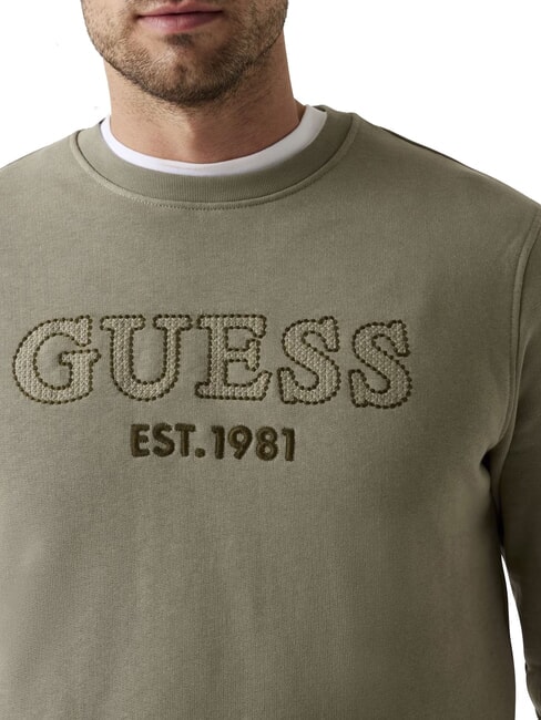 BEAU  Sweat-shirt &agrave; col rond vert moussu - Pulls molletonn&eacute;s