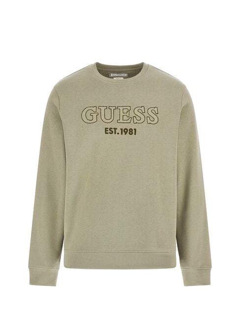 BEAU  Sweat-shirt &agrave; col rond vert moussu - Pulls molletonn&eacute;s