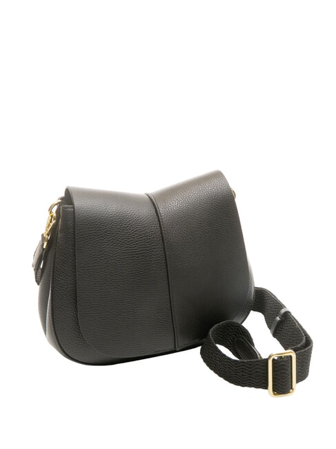 HELENA ROUND Sac en cuir avec double bandoulière Noir - Sacs pour Femme