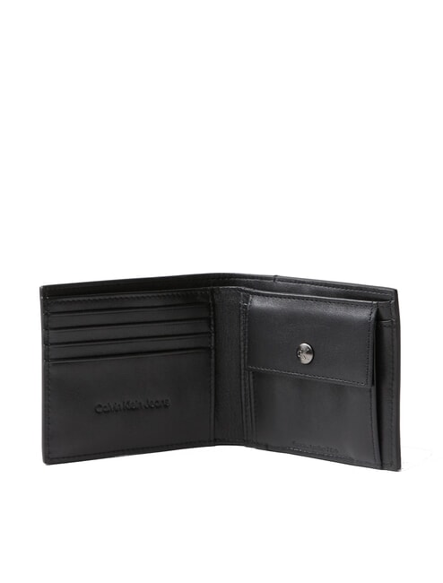 SCULPTED IMPRESSION Portefeuille en cuir cc et porte-monnaie sur noir - Portefeuilles Homme