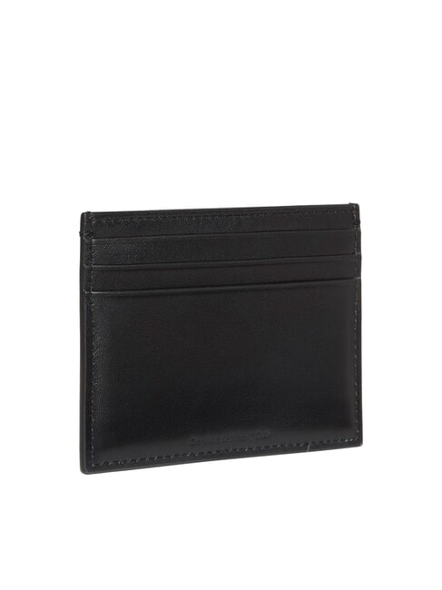 SCULPTED IMPRESSION Porte-cartes de crédit plat en cuir sur noir - Portefeuilles Homme