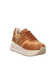 ALVIERO MARTINI PRIMA CLASSE GEO JR Baskets &agrave; plateforme avec logo lat&eacute;ral Cuir / Beige G&eacute;o - Chaussures Femme - 3