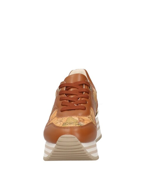 GEO JR Baskets &agrave; plateforme avec logo lat&eacute;ral Cuir / Beige G&eacute;o - Chaussures Femme