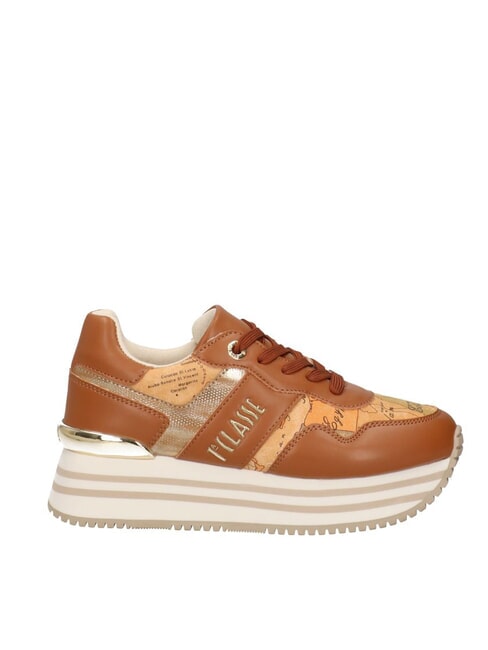 GEO JR Baskets &agrave; plateforme avec logo lat&eacute;ral Cuir / Beige G&eacute;o - Chaussures Femme