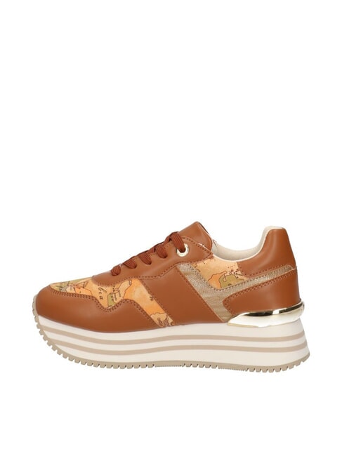 GEO JR Baskets &agrave; plateforme avec logo lat&eacute;ral Cuir / Beige G&eacute;o - Chaussures Femme