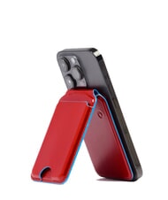 PIQUADRO BLUE SQUARE Porte-cartes MagSafe avec tracker ROUGE - Portefeuilles Homme - 3