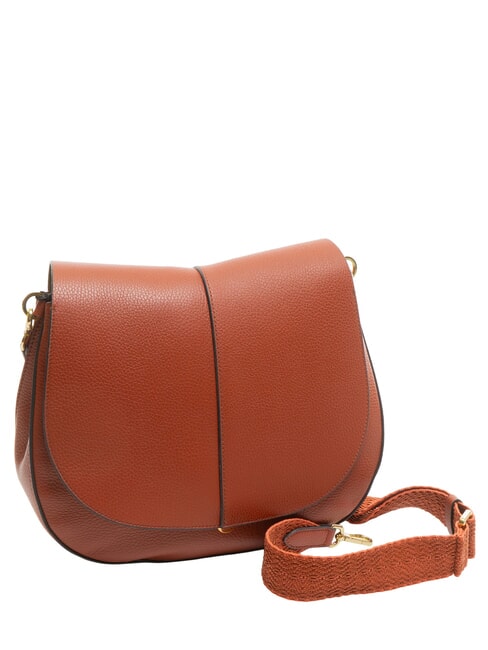 HELENA ROUND Petit sac à bandoulière en cuir rouge brique - Sacs pour Femme