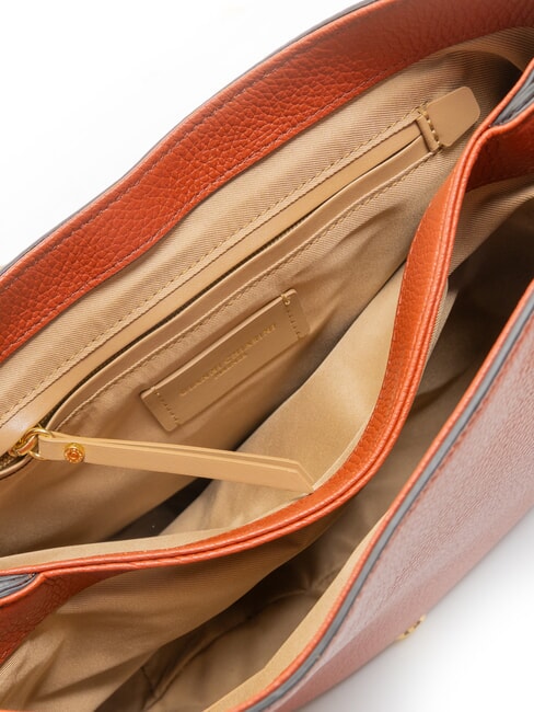 HELENA ROUND Petit sac à bandoulière en cuir rouge brique - Sacs pour Femme