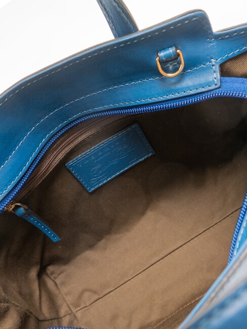 ELETTRA Sac à main en cuir avec bandoulière jean court or - Sacs pour Femme