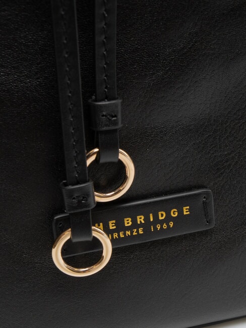 CARLOTTA Sac cartable en cuir avec poches black Gold - Sacs pour Femme