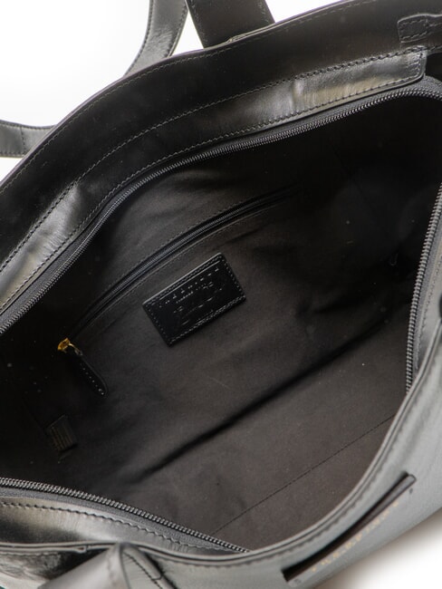 CARLOTTA Sac shopping en cuir black Gold - Sacs pour Femme