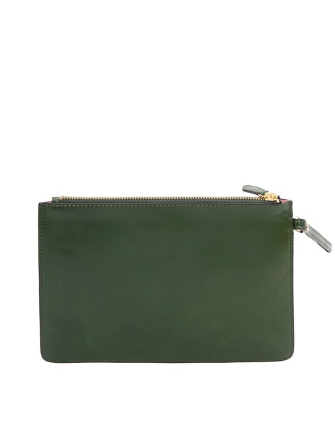 FIONA Pochette plate en cuir avec manchette vert anglais abb. or - Sacs pour Femme
