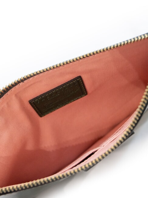 FIONA Pochette plate en cuir avec manchette vert anglais abb. or - Sacs pour Femme