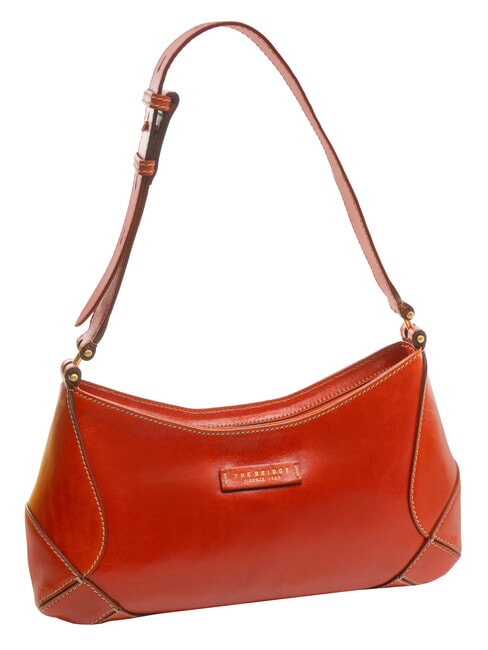 GIORGIA Sac bandoulière en cuir orange brûlé abb. or - Sacs pour Femme